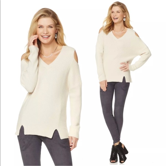 Lysse Sweaters - Lyssé Oyster Cold Shoulder Pullover Sweater